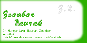 zsombor mavrak business card